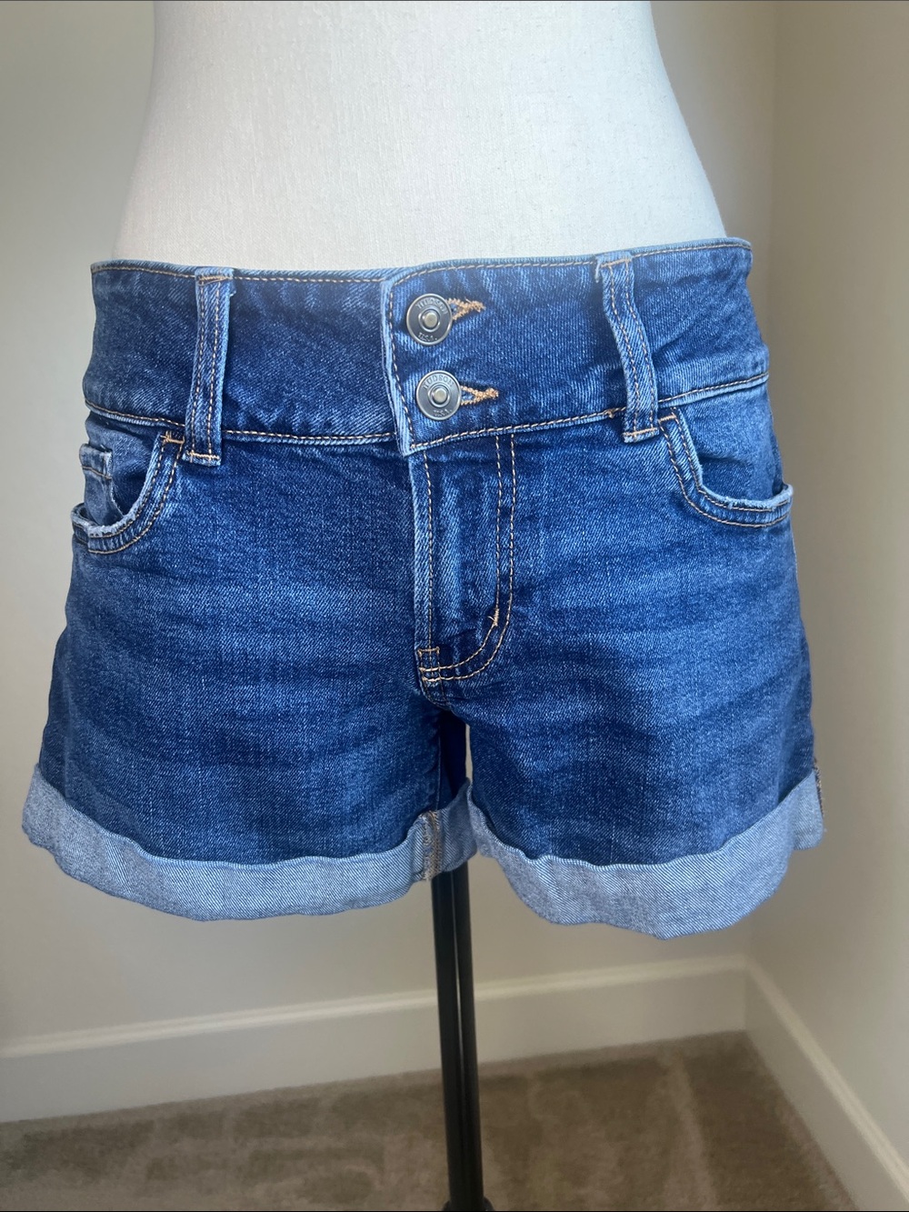 Hudson Ruby Jeans Shorts Dark Blue Denim Size 28